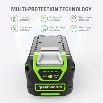 Greenworks G MAX 40 Volt 4.0Ah USB Lithium Ion Battery Powerbank, Green/Black - VMInnovations