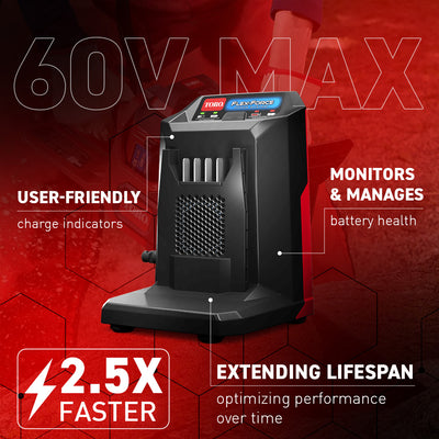 TORO Flex Force Power System 60 Volt Max Lithium Ion Battery Charger,Black(Used) - VMInnovations