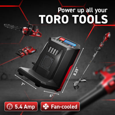 TORO Flex Power System 60 Volt Max Lithium Ion Battery Charger, Black (Open Box)