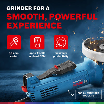 Bosch Corded Electric 4.5 Inches Adjustable Angle Grinder with Paddle Switch