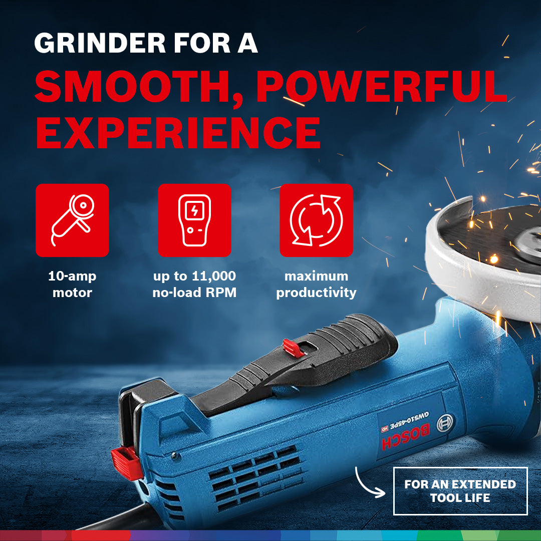 Bosch Corded Electric 4.5 Inches Adjustable Angle Grinder with Paddle Switch - VMInnovations