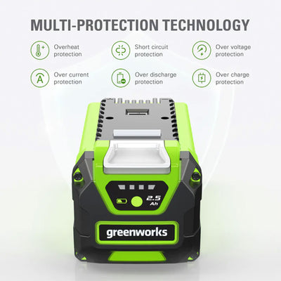 Greenworks G MAX 40 Volt 2.5Ah USB Lithium Ion Battery Powerbank,Green(Open Box)