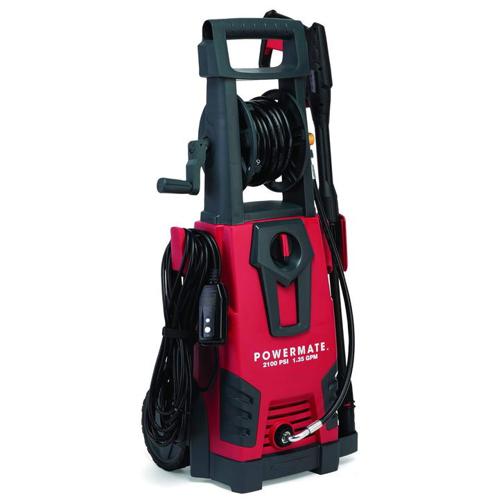 Powermate 2100 PSI Water Electric Pressure Washer w/Onboard Storage, Red (Used) - VMInnovations