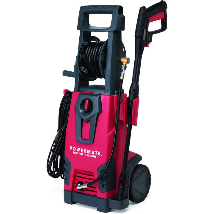 Powermate 2100 PSI Water Electric Pressure Washer w/Onboard Storage, Red (Used) - VMInnovations