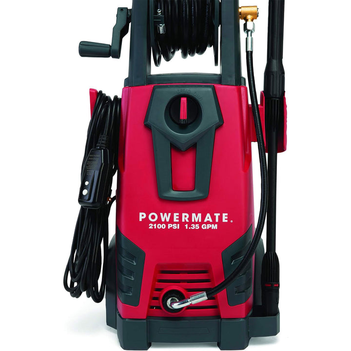 Powermate 2100 PSI Water Electric Pressure Washer w/Onboard Storage, Red (Used) - VMInnovations