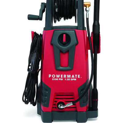 Powermate 2100 PSI Cold Water Electric Pressure Washer with Onboard Storage, Red - VMInnovations