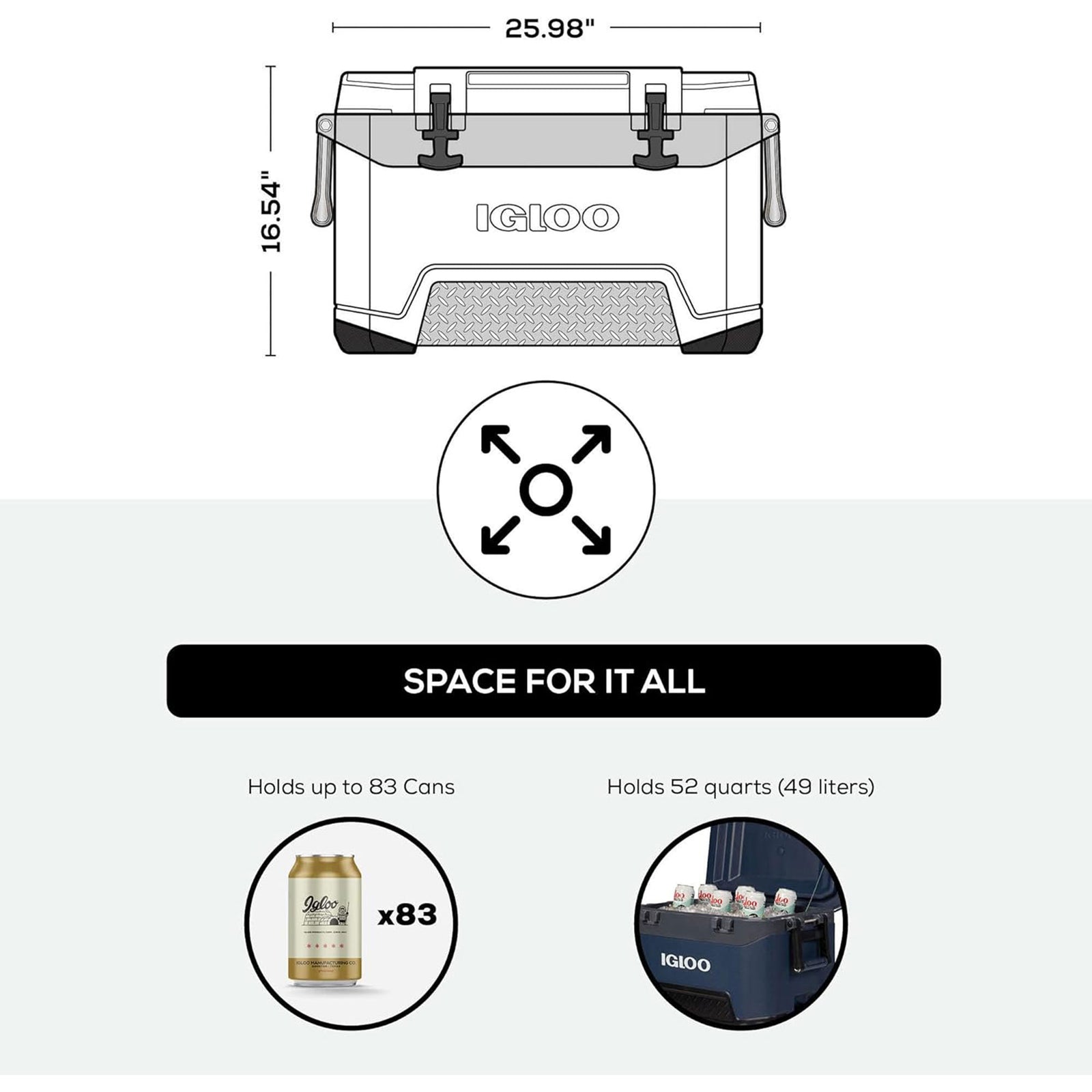 Igloo BMX 52 Qt Ice Chest Cooler with Cool Riser Technology, Rugged Blue (Used) - VMInnovations