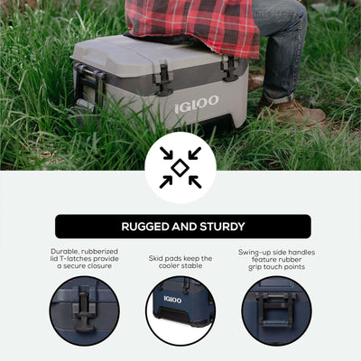 Igloo BMX 52 Qt Ice Chest Cooler with Cool Riser Technology, Rugged Blue (Used) - VMInnovations