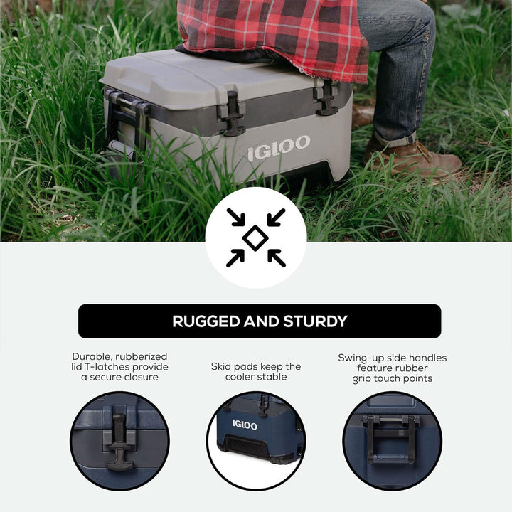 Igloo BMX 52 Qt Ice Chest Cooler with Cool Riser Technology, Rugged Blue (Used) - VMInnovations