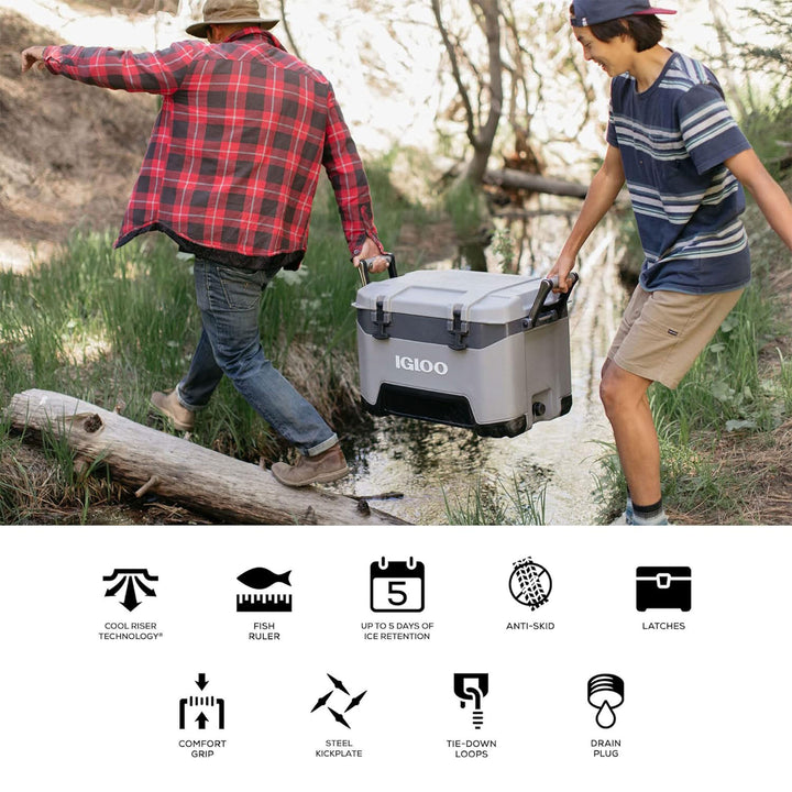 Igloo BMX 52 Qt Ice Chest Cooler with Cool Riser Technology, Rugged Blue (Used) - VMInnovations