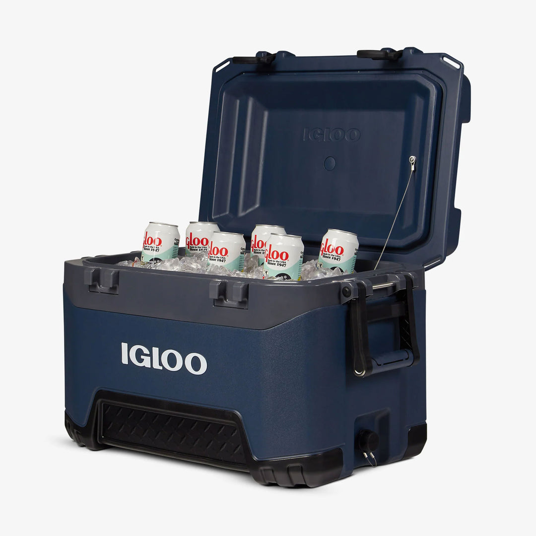 Igloo BMX 52 Quart Ice Chest Cooler with Cool Riser Technology, Rugged Blue