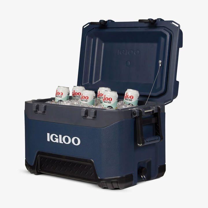 Igloo BMX 52 Quart Ice Chest Cooler with Cool Riser Technology, Rugged Blue