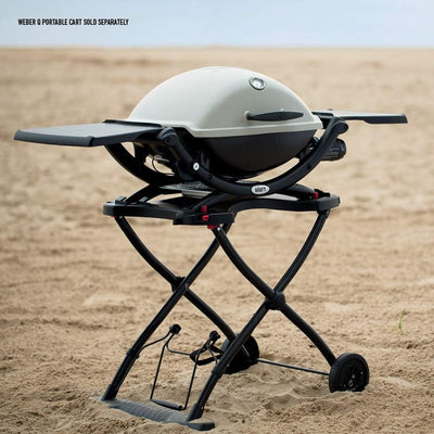 Weber Q 2200 Aluminum Portable 12,000 BTU Liquid Propane Gas Grill w/Thermometer - VMInnovations