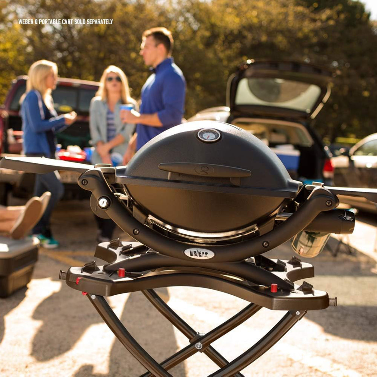 Weber Aluminum Lid Portable 8,500 BTU Liquid Propane Gas Grill, Black(For Parts)