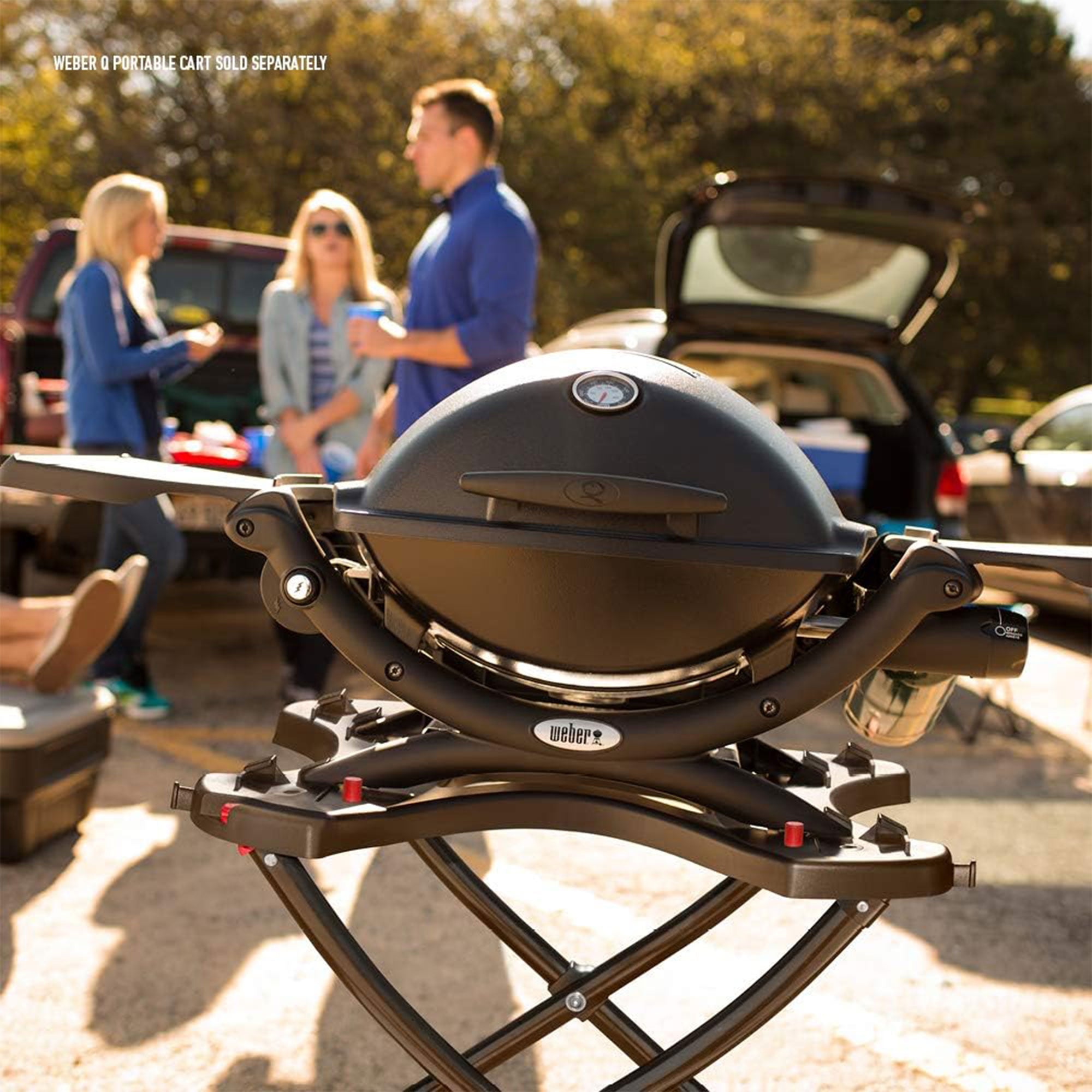 Weber Aluminum Lid Portable 8,500 BTU Liquid Propane Gas Grill, Black(For Parts)
