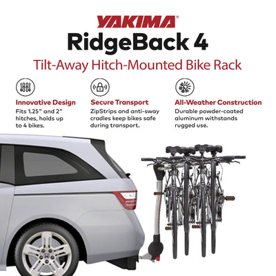 Yakima Tilt Away Hitch Bike Rack Holds 4 Bikes for Cars, SUVs, Trucks(For Parts)