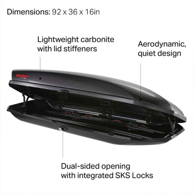 Yakima 18 Cubic Foot Carbonite Cargo for StreamLine Crossbars, Black (Open Box) - VMInnovations