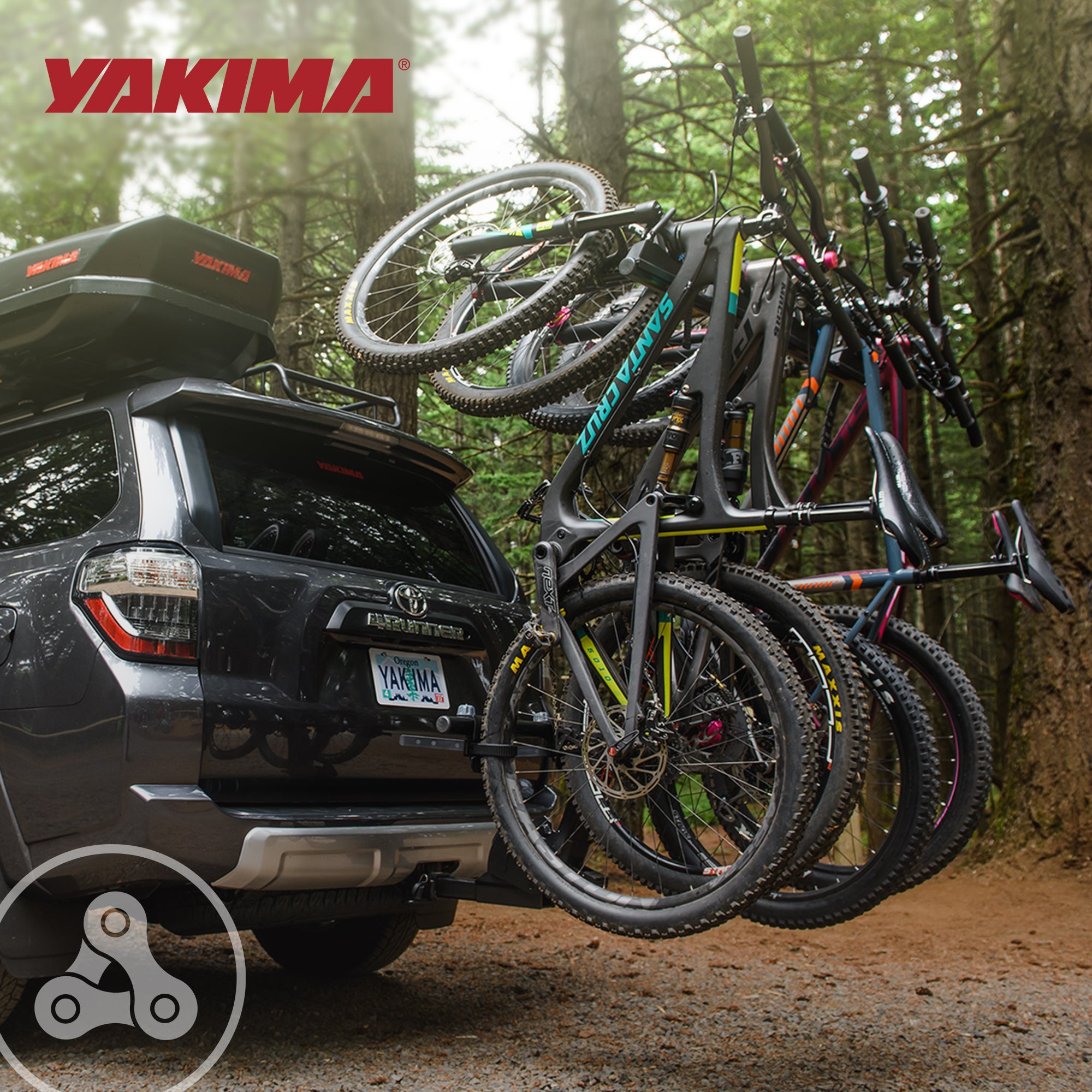Yakima HangOver 4 Adjustable Vertical Mountain Bike Hitch Rack for 4 Bikes(Used) - VMInnovations
