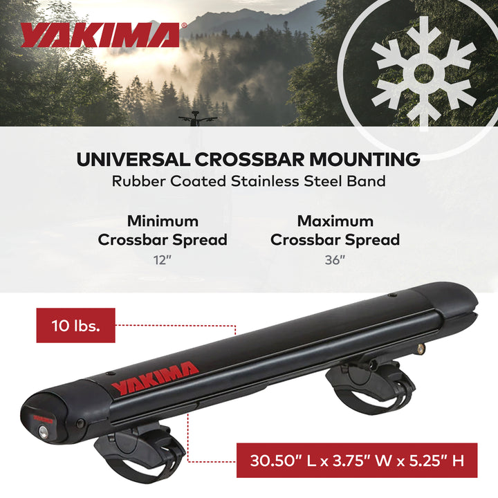 YAKIMA FatCat EVO 4 Skis or 2 Snowboards Mount Roof Rack, Fits T-Slot Crossbars