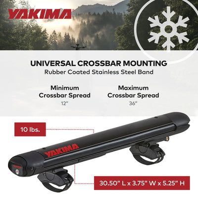 YAKIMA FatCat EVO 4 Skis or 2 Snowboards Mount Roof Rack, Fits T-Slot Crossbars - VMInnovations