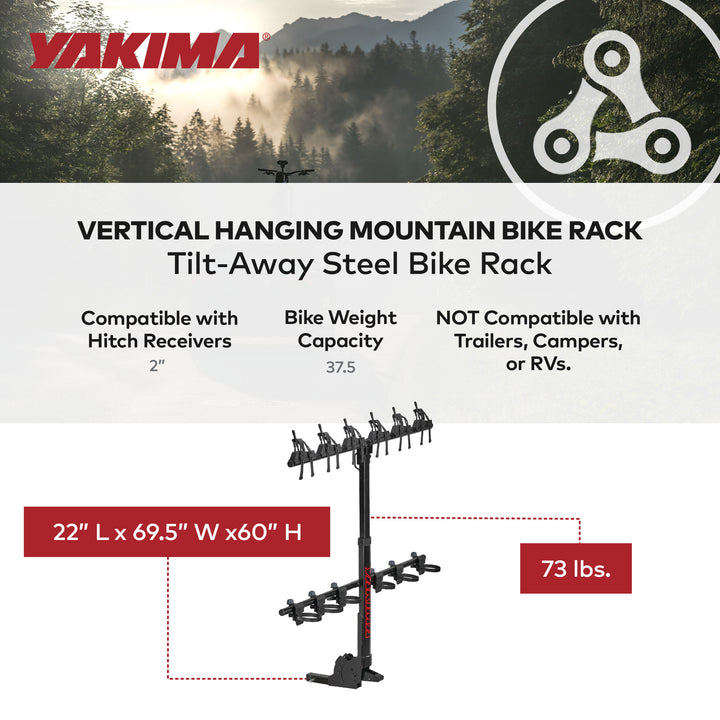 Yakima 6 Adjustable Steel Mountain Bike Hitch Rack for 6 Bikes (Open Box)