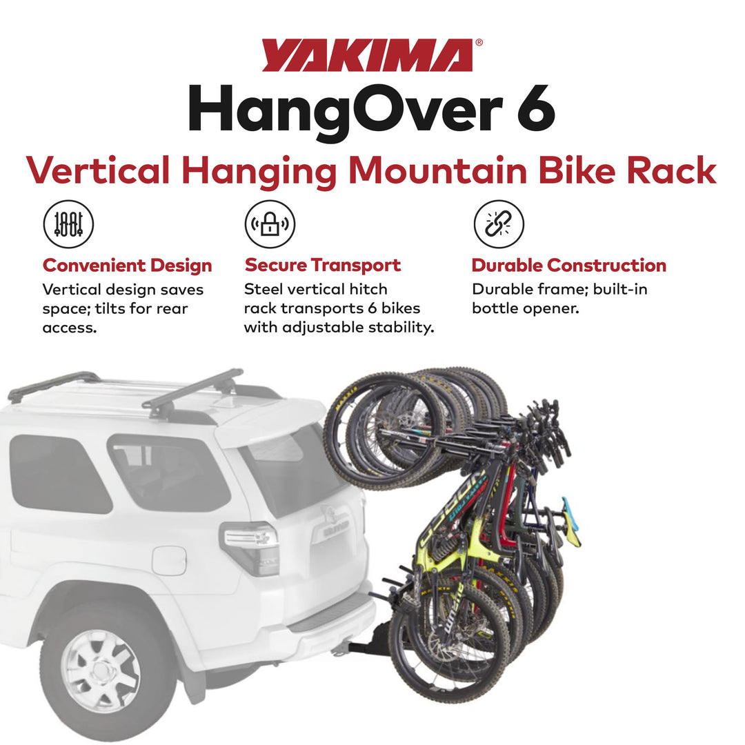 Yakima 6 Adjustable Vertical Steel Mountain Bike Hitch Rack for 6 Bikes (Used)