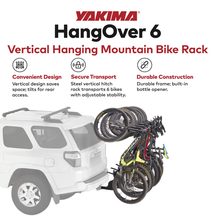 Yakima 6 Adjustable Vertical Steel Mountain Bike Hitch Rack for 6 Bikes (Used)