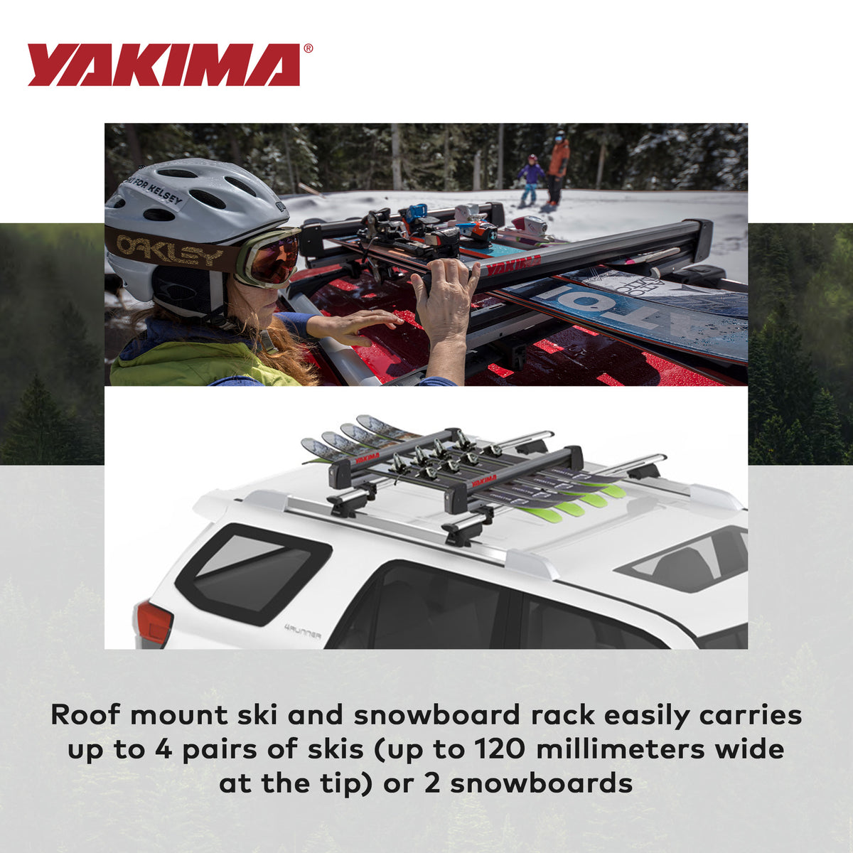 Yakima FreshTrack 4 Universal Car Roof Top Mount Ski/Snowboard Rack, Black(Used) - VMInnovations