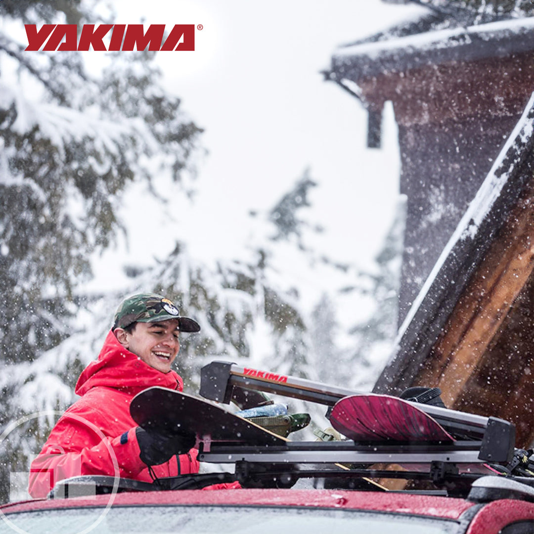 Yakima FreshTrack 4 Universal Car Roof Top Mount Ski and Snowboard Rack, Black