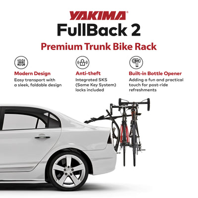 Yakima FullBack 2 Bike Capacity Trunk Bike Strap Rack w/ZipStrips (Open Box) - VMInnovations