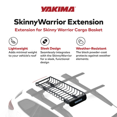 Yakima SkinnyWarrior 16' Extension SkinnyWarrior Cargo Basket, Black (Open Box) - VMInnovations
