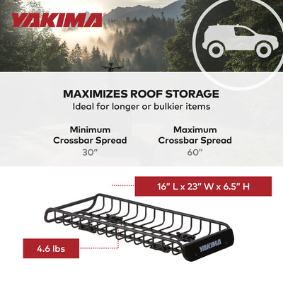 Yakima SkinnyWarrior 16' Extension SkinnyWarrior Cargo Basket, Black (Open Box) - VMInnovations