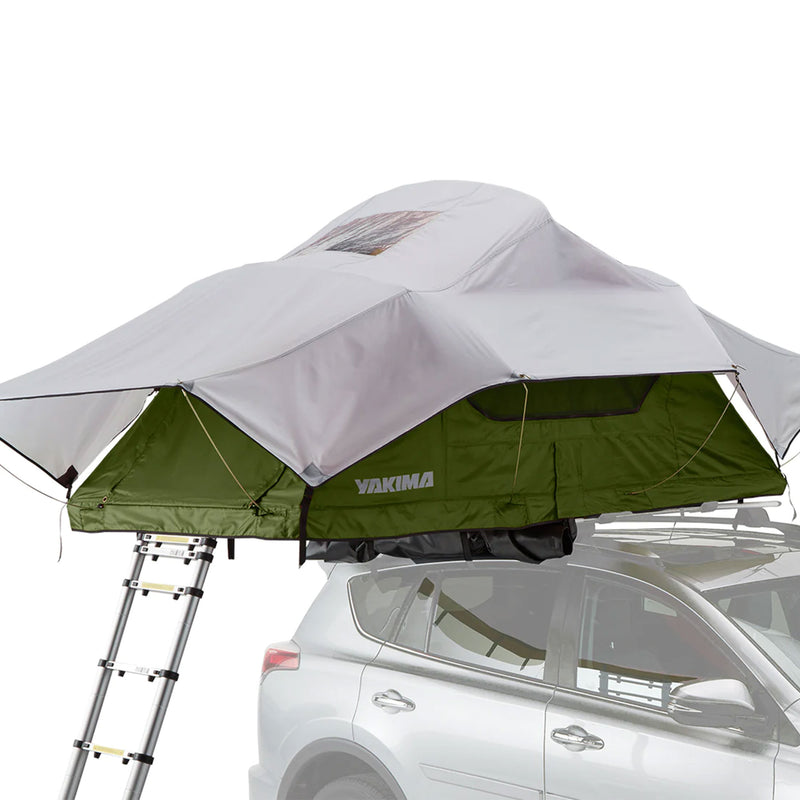 Yakima SkyRise Medium Nylon Rooftop Camping Tent for 3 People with Ladder, Green