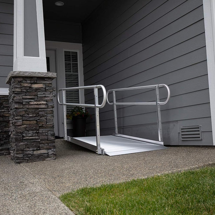 EZ-ACCESS GATEWAY 3G 8 Foot Aluminum Portable Wheelchair Ramp w/2 Line Handrails