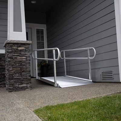 EZ-ACCESS GATEWAY 3G 8 Foot Aluminum Portable Wheelchair Ramp w/2 Line Handrails