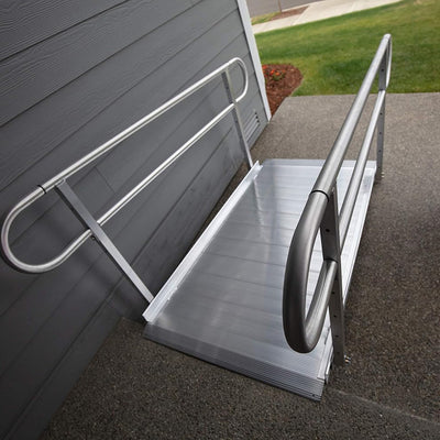 EZ-ACCESS GATEWAY 3G 8 Foot Aluminum Portable Wheelchair Ramp w/2 Line Handrails