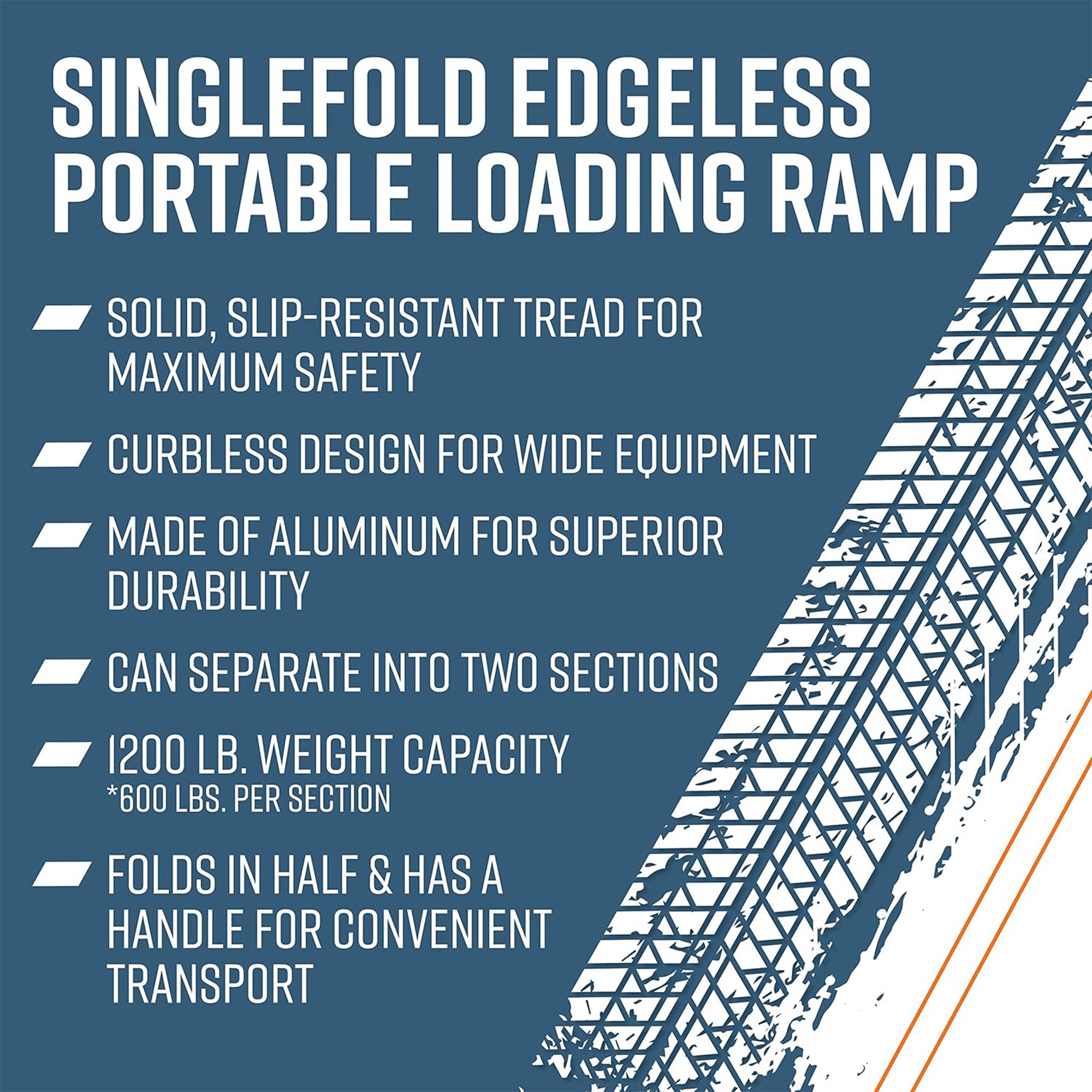 EZ-ACCESS 6ft Aluminum Singlefold Portable Loading Ramp, Silver (Open Box) - VMInnovations