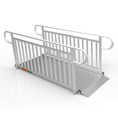 EZ-ACCESS GATEWAY 7" Portable Wheelchair Ramp w/Vertical Handrails (Open Box) - VMInnovations