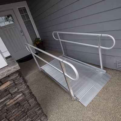 EZ-ACCESS GATEWAY 3G 10 Ft Aluminum Portable Wheelchair Ramp w/ 2 Line Handrails - VMInnovations