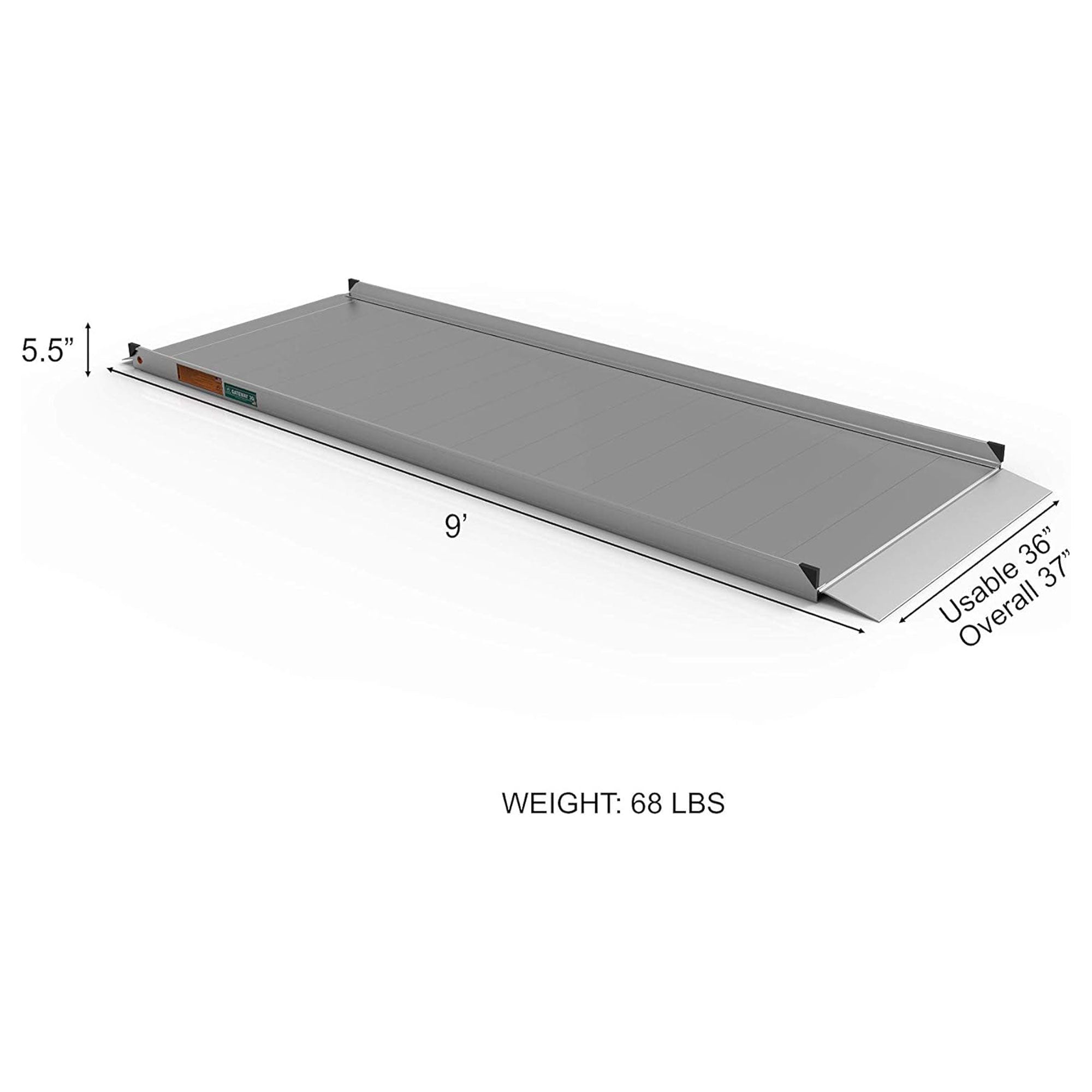 EZ-ACCESS GATEWAY 3G 9 Foot Solid Surface Aluminum Portable Wheelchair Ramp - VMInnovations