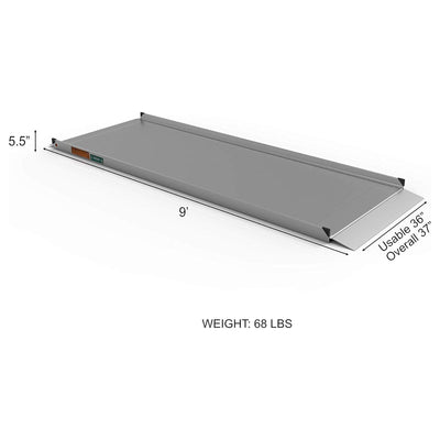 EZ-ACCESS GATEWAY 3G 9 Foot Solid Surface Aluminum Portable Wheelchair Ramp - VMInnovations