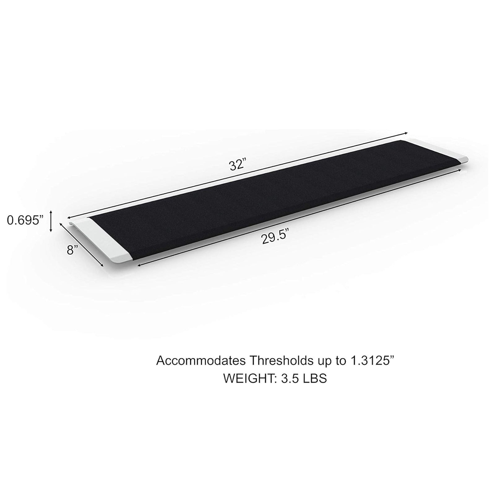 EZ-ACCESS TRANSITIONS 32"x8" Angled Entry Plate Threshold Ramp, Black (Open Box) - VMInnovations