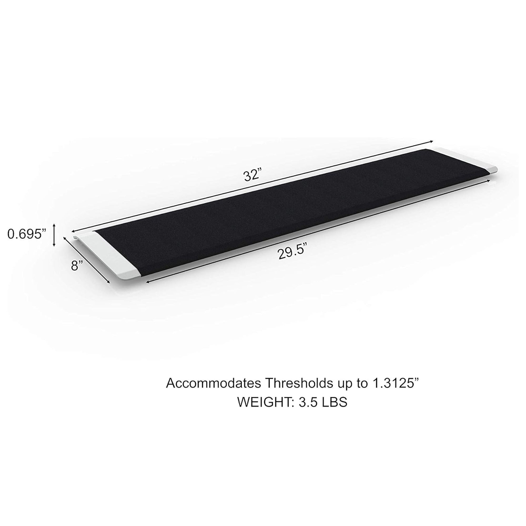 EZ-ACCESS TRANSITIONS 32"x8" Angled Entry Plate Threshold Ramp, Black (Open Box) - VMInnovations