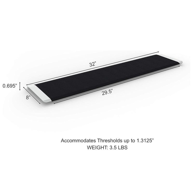 EZ-ACCESS TRANSITIONS 32" x 8" Portable Angled Entry Plate Threshold Ramp, Black