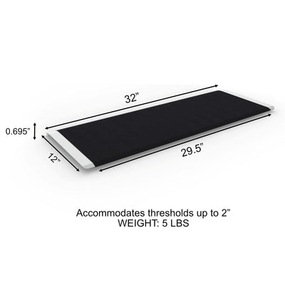 EZ-ACCESS TRANSITIONS 32x12" Portable Entry Plate Threshold Ramp,Black(Open Box)