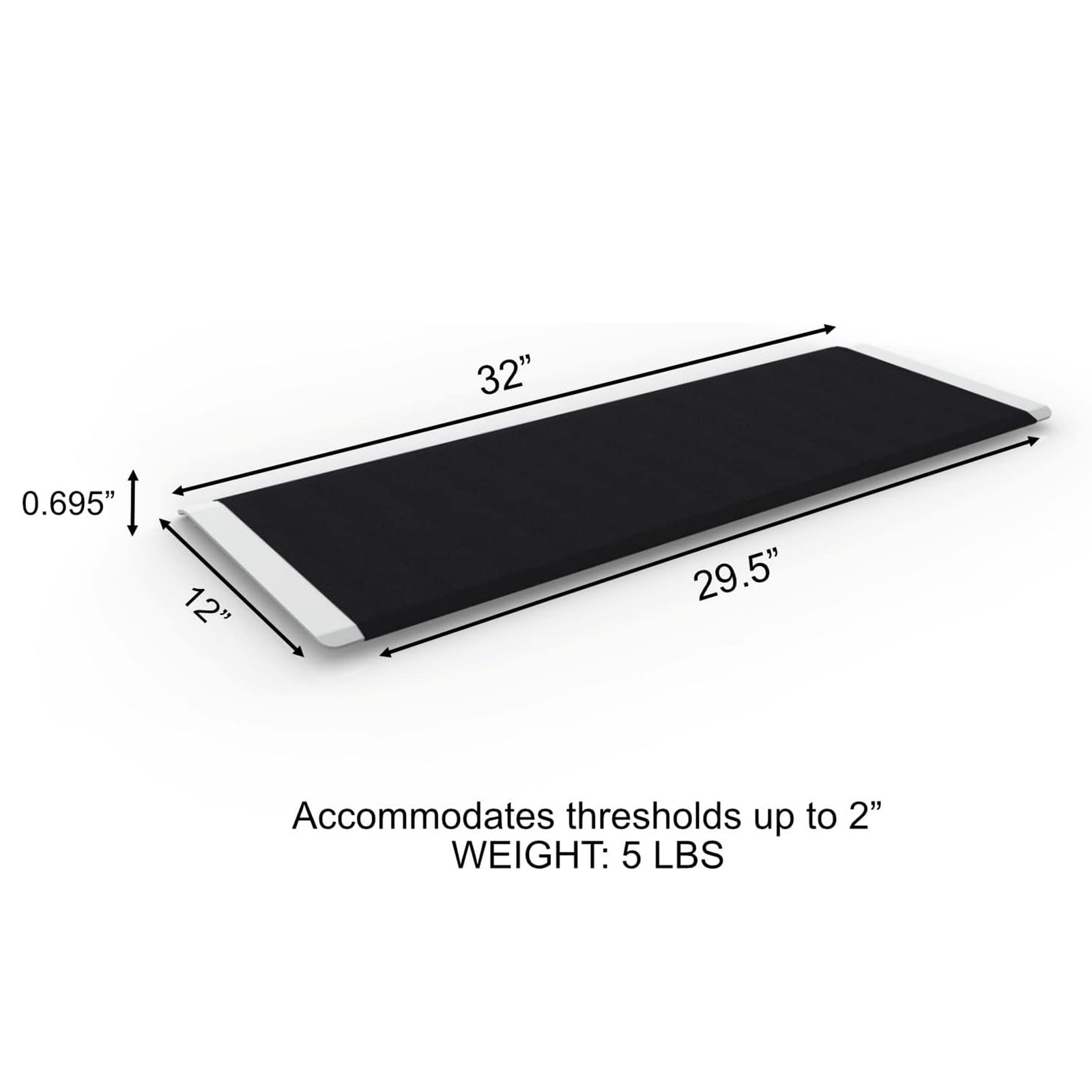 EZ-ACCESS TRANSITIONS 32x12" Portable Entry Plate Threshold Ramp,Black(Open Box) - VMInnovations