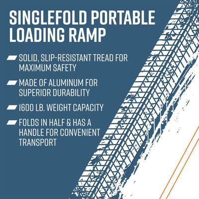 EZ-ACCESS TRAVERSE 2 Foot Aluminum Singlefold Portable Loading Ramp, Silver - VMInnovations
