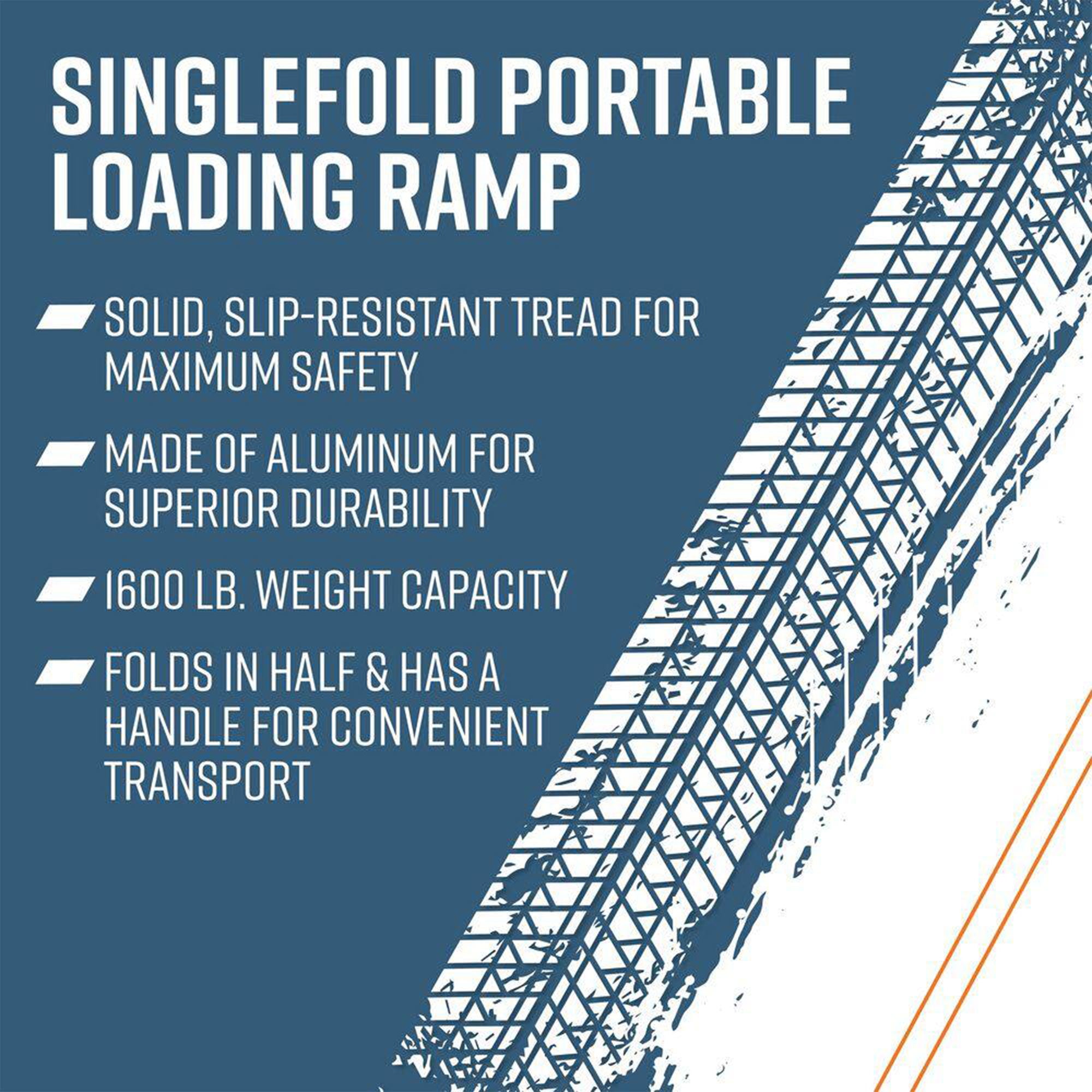 EZ-ACCESS 2ft Aluminum Singlefold Portable Loading Ramp, Silver (Open Box) - VMInnovations