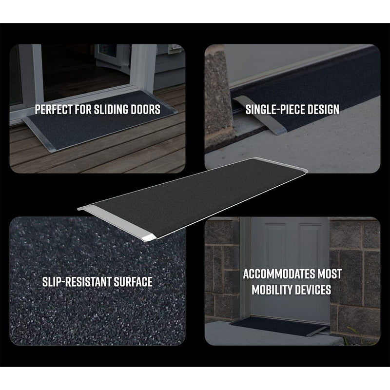 EZ-ACCESS TRANSITIONS 32 x 10" Portable Angled Entry Plate Threshold Ramp, Black