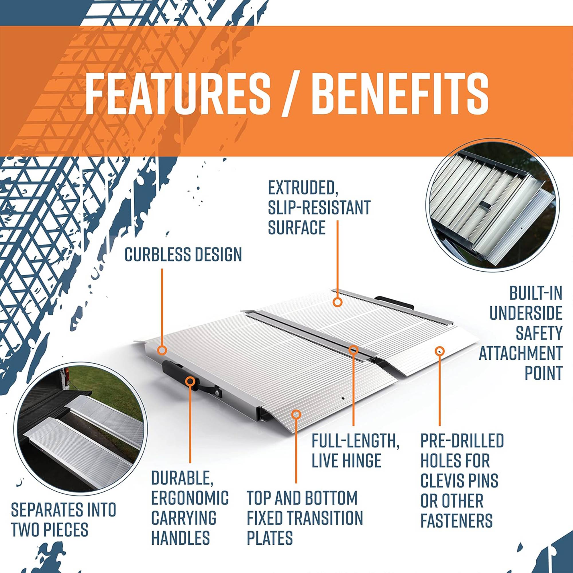 EZ-ACCESS TRAVERSE 2ft Singlefold Edgeless Portable Loading Ramp (Open Box) - VMInnovations